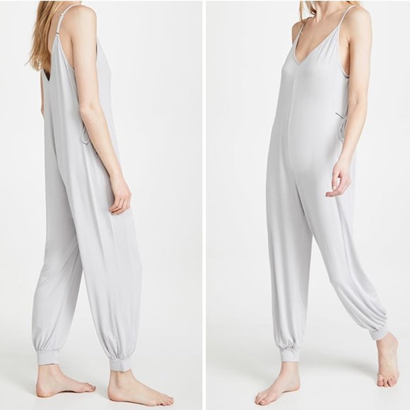 Eberjey PJ's Pijamas Finley Light Grey  Super Soft Eco Bamboo Jumpsuit S… - Picture 5 of 5